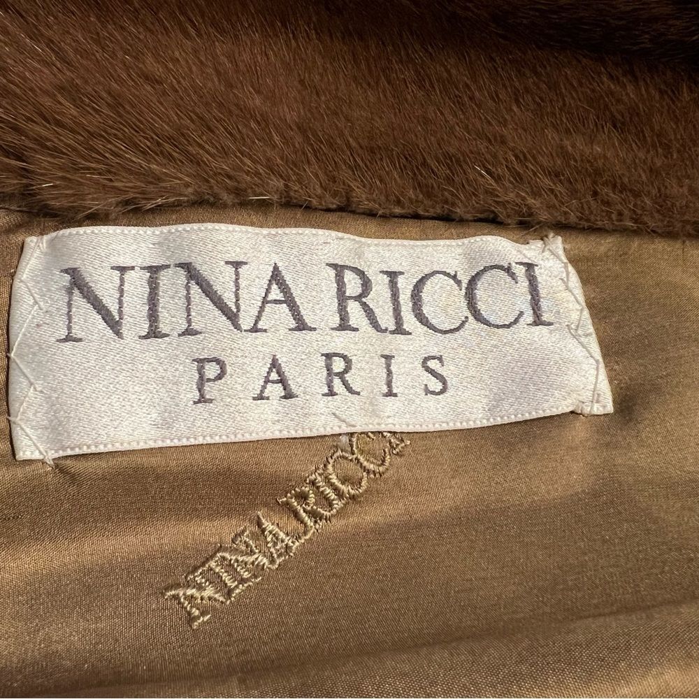 Vintage Nina Ricci Natural Female Let Out Mink Fur Coat Size M Genuine Womens - Picture 15 of 16